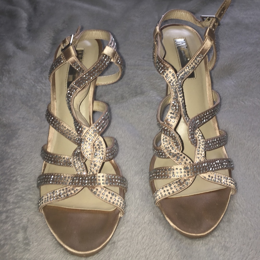 Champagne bedazzled heels